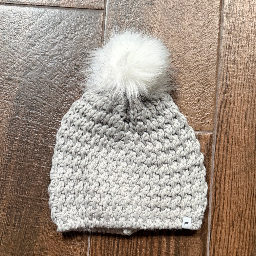 Fabletics Gray Knit Hat with White Pom